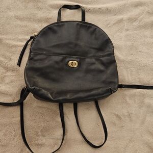 Margot Black Leather Backpack